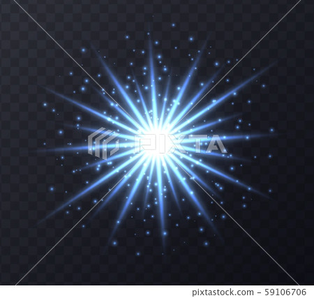 Shining flare with stars and sparkles isolated on dark transparent background. Shining flare with stars and sparkles isolated on dark transparent background. 59106706