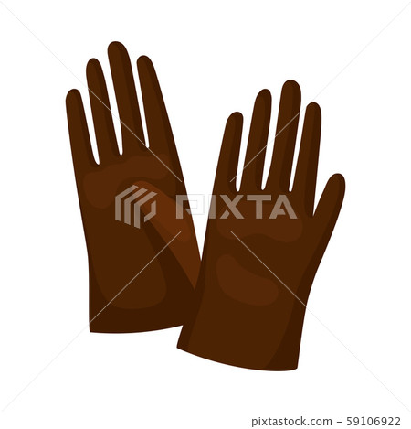 Dark brown gloves. Vector illustration on a white background. 59106922