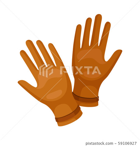 Brown gloves for women. Vector illustration on a white background. 59106927