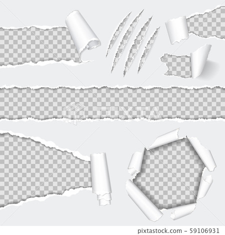 Realistic Seamless Torn Paper and Scratch Claws 59106931