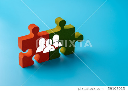 Business & HR icon on colorful puzzle Business & HR icon on colorful puzzle 59107015