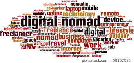 Digital nomad word cloud Digital nomad word cloud 59107085