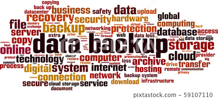 Data backup word cloud Data backup word cloud 59107110