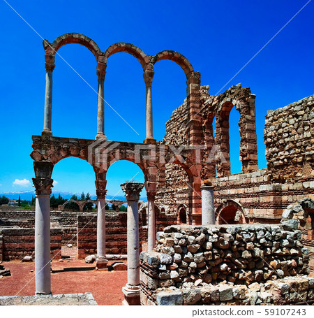Ruins of ancient city Anjar in Bekaa valleyLebanon 59107243