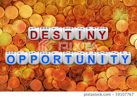 Presents the destiny and the opportunity concept by the dice 59107767