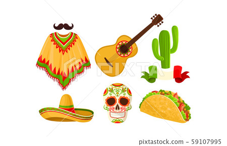 Mexico symbol set. Vector illustration on a white background. 59107995