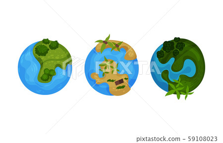 Three globes. Vector illustration on a white background. 59108023