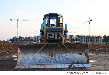 Track-type bulldozer, earth-moving equipment.  59108327