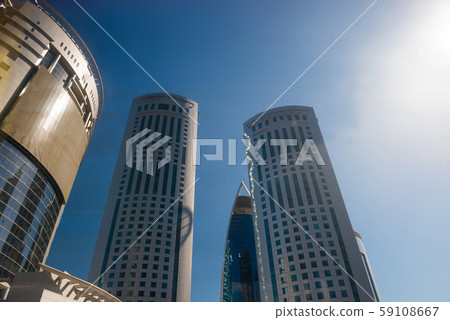 Skyscrapers on clear sky background Skyscrapers on clear sky background 59108667