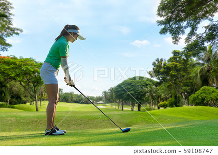 Healthy Sport. Asian Sporty woman golfer player  59108747