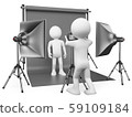 3D white people. Photographer in his studio 59109184