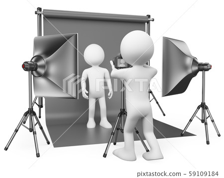 3D white people. Photographer in his studio 3D white people. Photographer in his studio 59109184