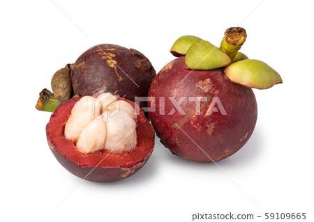 mangosteen on white background 59109665