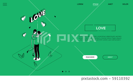 Love - line design style isometric web banner Love - line design style isometric web banner 59110392