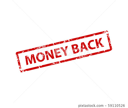 Money back stamp vector texture. Rubber cliche Money back stamp vector texture. Rubber cliche 59110526