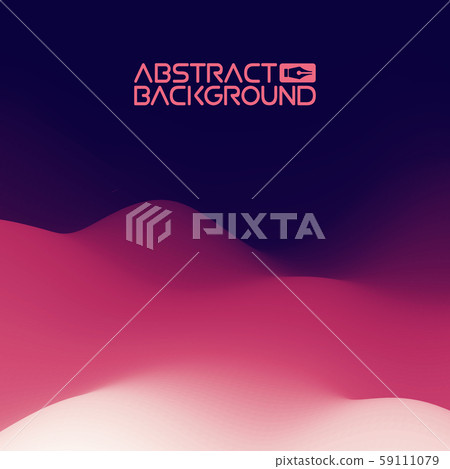 3D landscape Background. Purple Gradient Abstract Vector Illustration.Computer Art Design Template 59111079