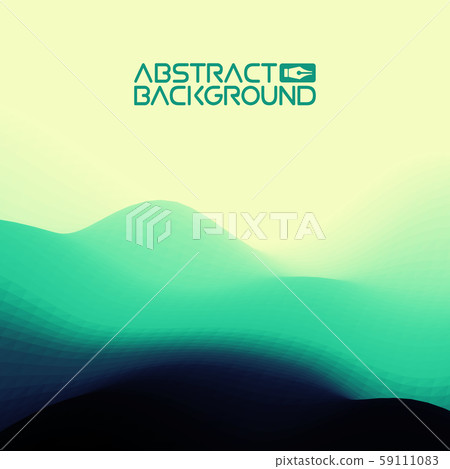 3D landscape Background. green to blue Gradient Abstract Vector Illustration.Computer Art Design 59111083