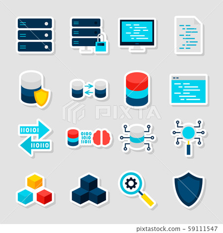 Big Data Stickers - Stock Illustration [59111547] - PIXTA