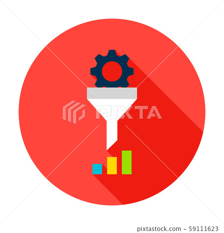 Data Funnel Statistics Circle Icon 59111623