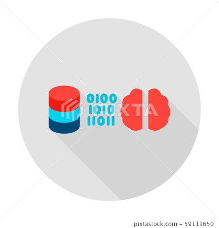 Data Server Brain Circle Icon 59111650
