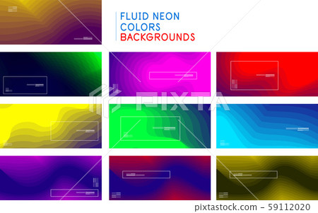 Set of dynamic fluid neon color wave geometric abstract backgrounds. Trendy poster colorful Set of dynamic fluid neon color wave geometric abstract backgrounds. Trendy poster colorful 59112020