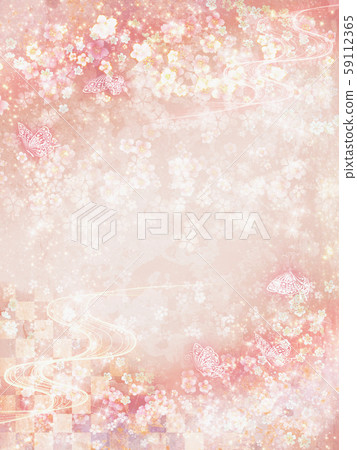 Glittering background of cherry blossoms, watercolor style vertical 59112365