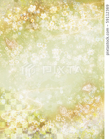 Glittering background of cherry blossoms, watercolor style vertical 59112369
