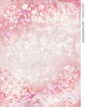 Glittering background of cherry blossoms, watercolor style vertical 59112370