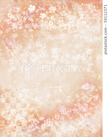 Glittering background of cherry blossoms, watercolor style vertical 59112371