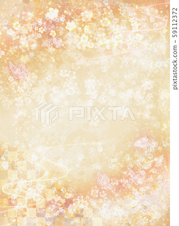Glittering background of cherry blossoms, watercolor style vertical 59112372