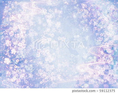 櫻花閃閃發光的背景,水彩風格水平 櫻花閃閃發光的背景,水彩風格水平 59112375
