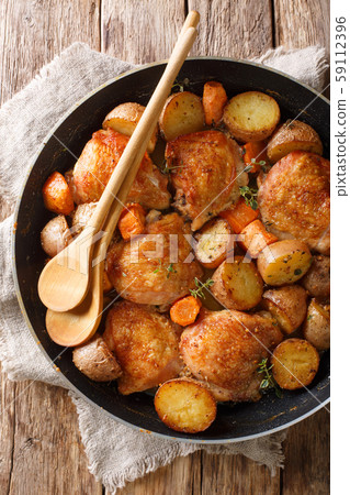 Rustic style chicken thighs baked with potatoes, Rustic style chicken thighs baked with potatoes, 59112396