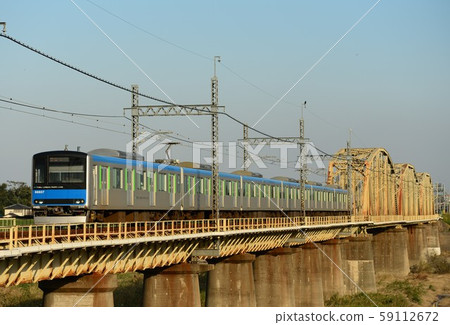 Tobu Urban Park Line 60000 series crossing the Edo River Tobu Urban Park Line 60000 series crossing the Edo River 59112672
