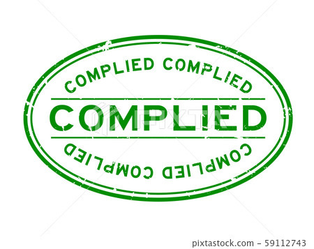 Grunge green complied word oval rubber seal stamp 59112743