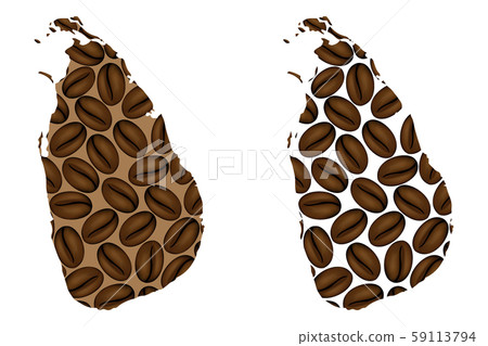 Sri Lanka - map of coffee bean Sri Lanka - map of coffee bean 59113794