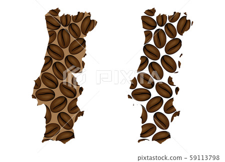 Portugal - map of coffee bean Portugal - map of coffee bean 59113798