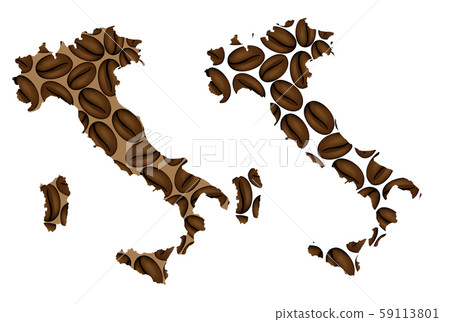 Italy - map of coffee bean Italy - map of coffee bean 59113801