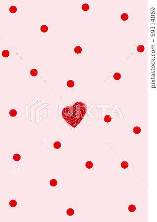Red candy and confetti on a pink background. Red candy and confetti on a pink background. 59114069