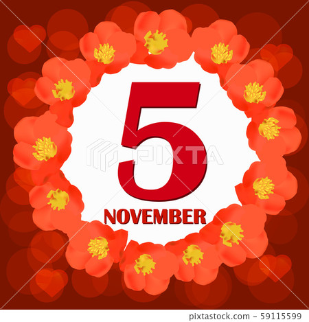 November 5 icon. For planning important day. Banner for holidays and special days. IIlustration November 5 icon. For planning important day. Banner for holidays and special days. IIlustration 59115599