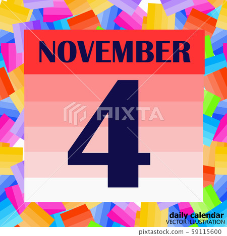 November 4 icon. For planning important day. Banner for holidays and special days. Illustration 59115600