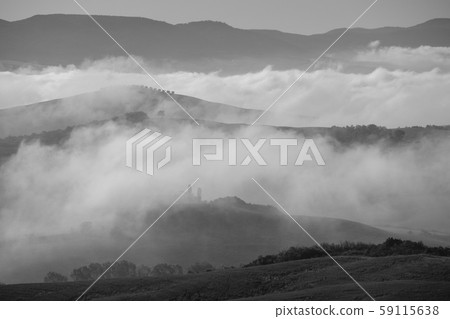 Aerial summer rural landscape of Tuscany Aerial summer rural landscape of Tuscany 59115638