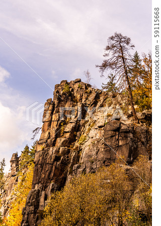 Svatos Rocks, Czech: Svatosske skaly, above Ohre River at autumn time, Czech Republic Svatos Rocks, Czech: Svatosske skaly, above Ohre River at autumn time, Czech Republic 59115668
