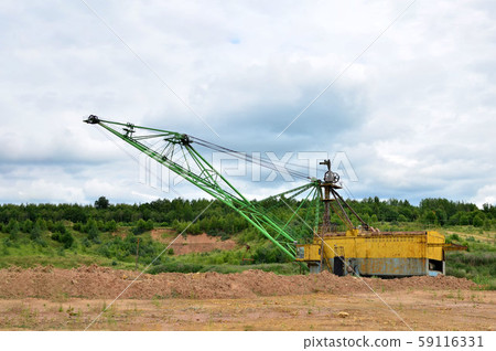 Biggest excavator dragline with a large bucket Biggest excavator dragline with a large bucket 59116331