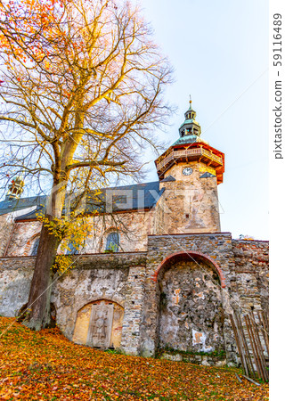 St George Church in Horni Slavkov. Sunny autumn day. Czech Republic 59116489