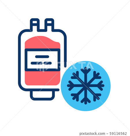 Blood Bank Freezer Color Line Icon. Blood... - Stock Illustration ...