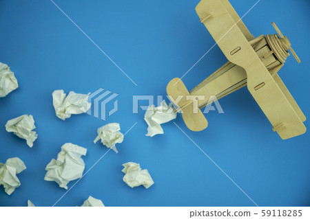 Wood Airplane with paper ball Instead  59118285