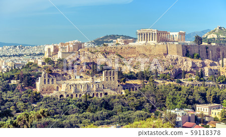 Athens cityscape, Greece. Acropolis with famous 59118378