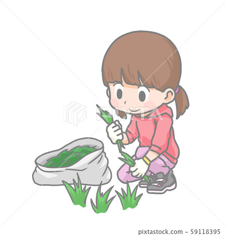 除草女孩的插圖 59118395