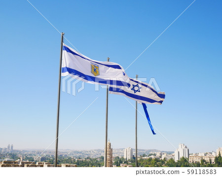 National flag on the tower of David (Israel: Jerusalem) National flag on the tower of David (Israel: Jerusalem) 59118583