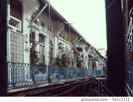 100 years old residential area at China town, old house, antique architecture, vintage color 100 years old residential area at China town, old house, antique architecture, vintage color 59122112